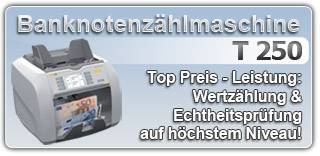Geldzählmaschine rapidcount T 250 - Wertzählung & Echtheitsprüfung