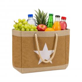Shopping-Tasche aus Jute mit Kühltascheneinsatz