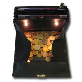 Kellnerbörse mit Licht die beleuchtete Kellner Geldbörse aus Leder